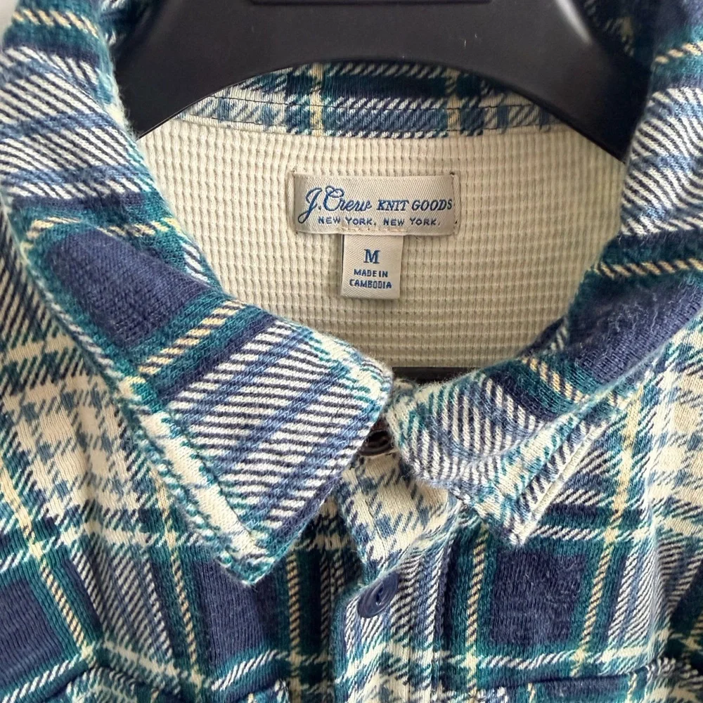 J. Crew Men’s Waffle-lined garment-dyed Harbor shirt in plaid sz M VGC - Picture 6 of 11
